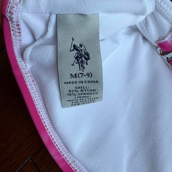 Pink and White Tie Dye U.S. Polo Assn. Swim Top - Picture 3 of 5